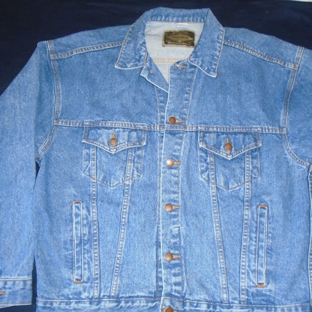 Embroidered Gibson Guitar Denim Jean Jacket 1959 Les Paul Reissue Size Large